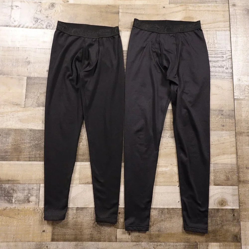 Cuddl Duds Heavyweight Thermal‎ Leggings Men’s Small Black Fleece Base Layer